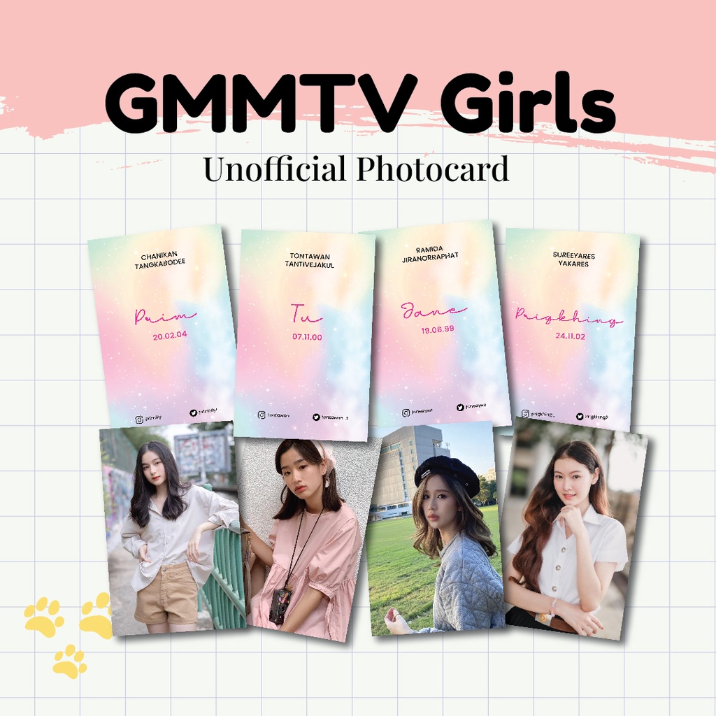 GMMTV Girls Photocard (อัพเดทจริง) Tu Bonnie Prim Jane Loverruk Raikantopeni Thailand