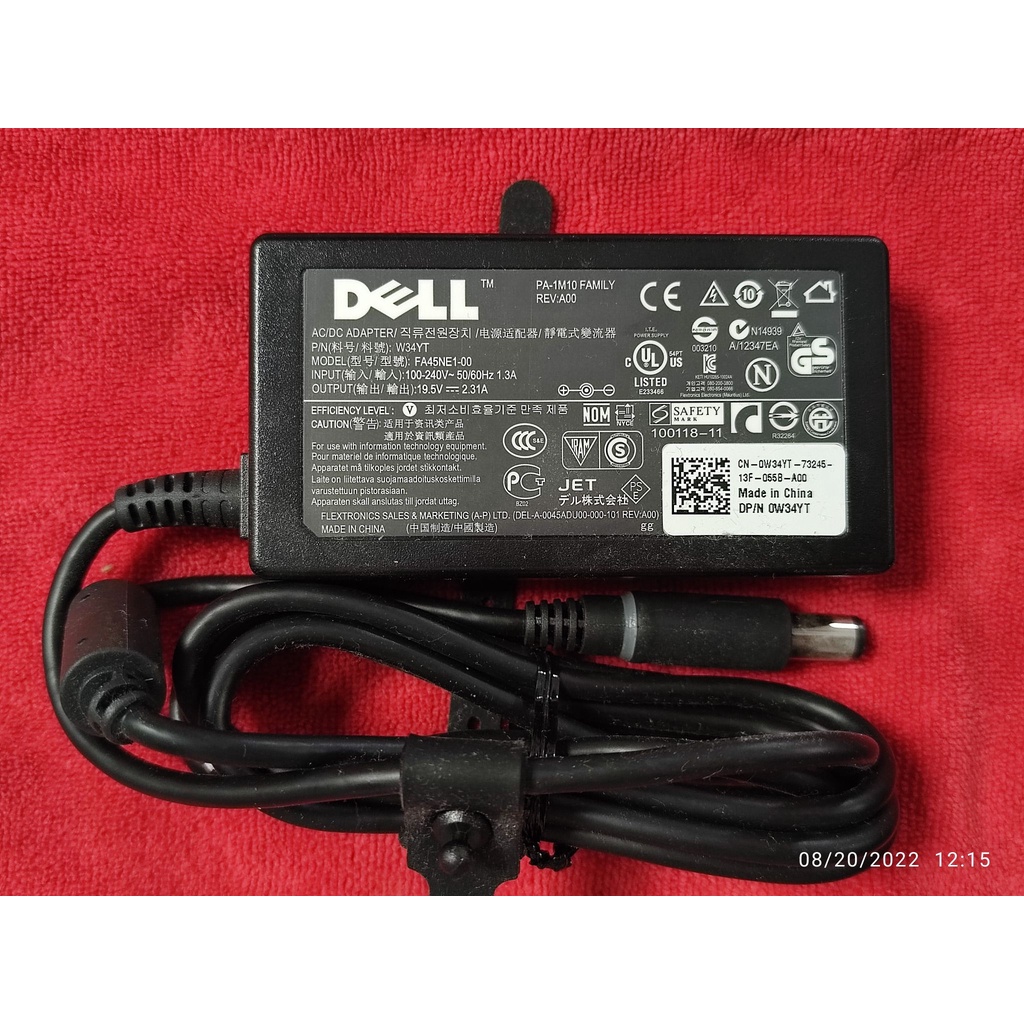 DELL Original Adapter AC/DC FA45NE1-00 W34YT 19.5V 2.31A 220V-1.3A PA-1M10