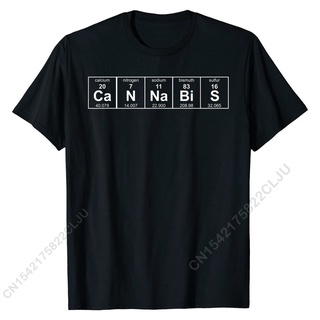 เสื้อยืดสีขาวGILDAN เสื้อยืด พิมพ์ลาย Cannabis Periodic Table - Funny Pot Weed วาฟเฟิล ของขวัญวันเกิด สําหรับผู้ชายS-4XL