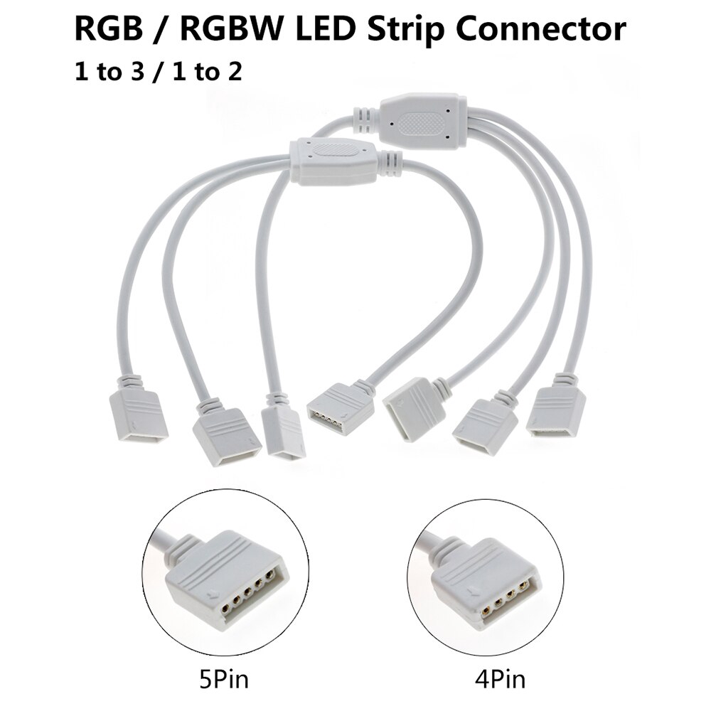1 ถึง 3 / 1 ถึง 2 HUB RGB RGBW LED Strip Connector 4pin 5pin Connector