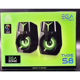 ลำโพงคอม EGA TYPE S8 SPEAKER ลำโพง มีไฟ เชื่อมต่อผ่าน JACK 3.5mm + USB