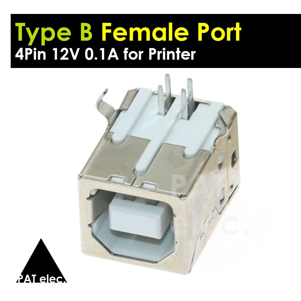 อะไหล่ พอร์ต ขั้วต่อ Type B Female 4 Pin DIP 12V 0.1A สำหรับ Printer Visualizer ปรินท์เตอร์ เครื่องฉาย Port Jack Tail