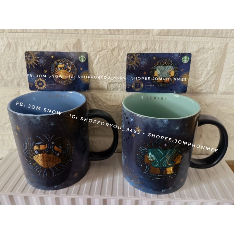 2021​ Starbucks​ Taiwan​ Constellation​ Ceramic​ Mug​ and​ Card​ ​"Cancer​ &amp;​ Gemini" zodiac