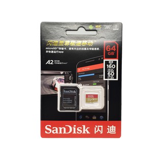 ของแท้ SD Card SanDisk Extreme microSDXC SQXA2 64GB / 128GB V30 U3 C10 A2 UHS-I 160MB/s R 60MB/s SD adapter (ของแท้)