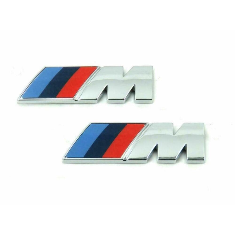 2pcs BMW ///M SPORT EMBLEM LOGO BADGE M-TECH Chrome Universal Fit Side OEM
