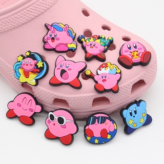 ใหม่ Jibbitz จี้รูปการ์ตูน Kirby น่ารัก PVC สีชมพู สําหรับตกแต่งรองเท้า crocs 1 ชิ้น