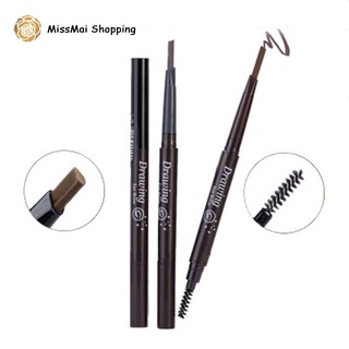 🔥สต็อคไทย ดินสอเขียนคิ้ว 2 in 1  EYE BROW  #3 DARK BROWN "DRAWING"