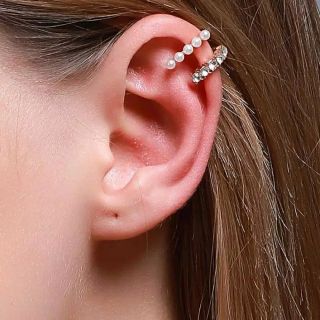 ต่างหูหนีบมุก คริสตัล °¤ • Crystal Pearl Ear cuff Set