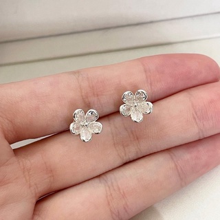 vela.cheeva : *silver925 / cz flower earring ต่างหูเงินแท้ ต่างหูดอกไม้ ประดับเพชร cz