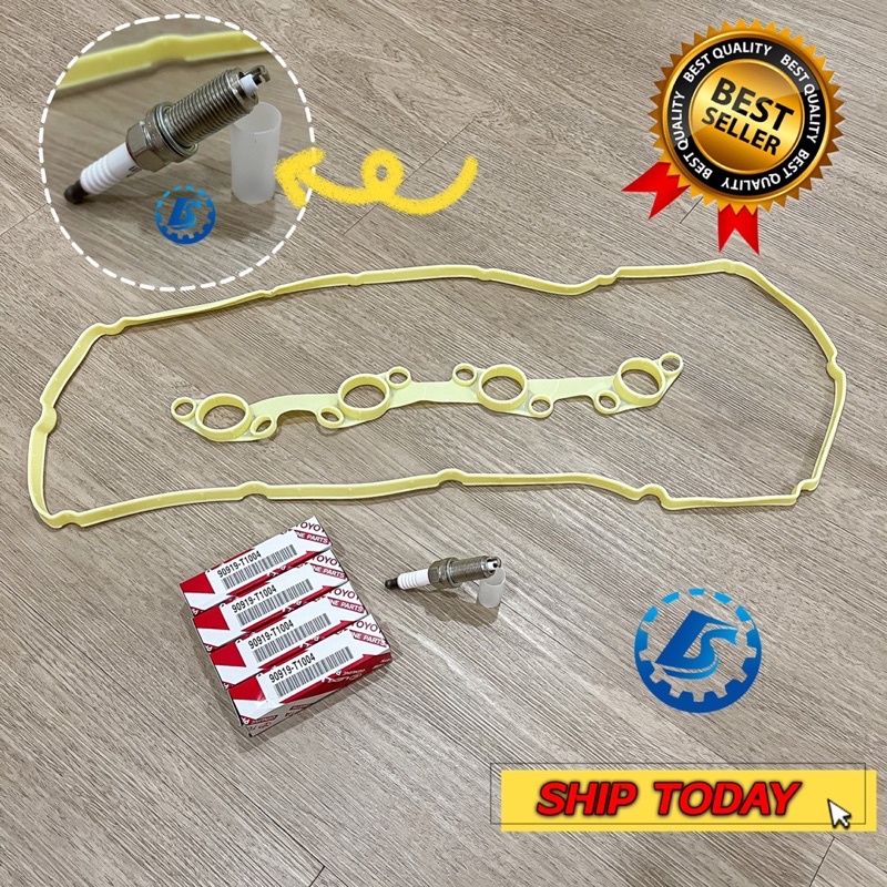 DENSO TOYOTA FORTUNER INNOVA TGN40 TGN51 SPARK PLUG + ปะเก็นฝาครอบวาล์วซิลิโคน K20HR-U11(90919-T1004