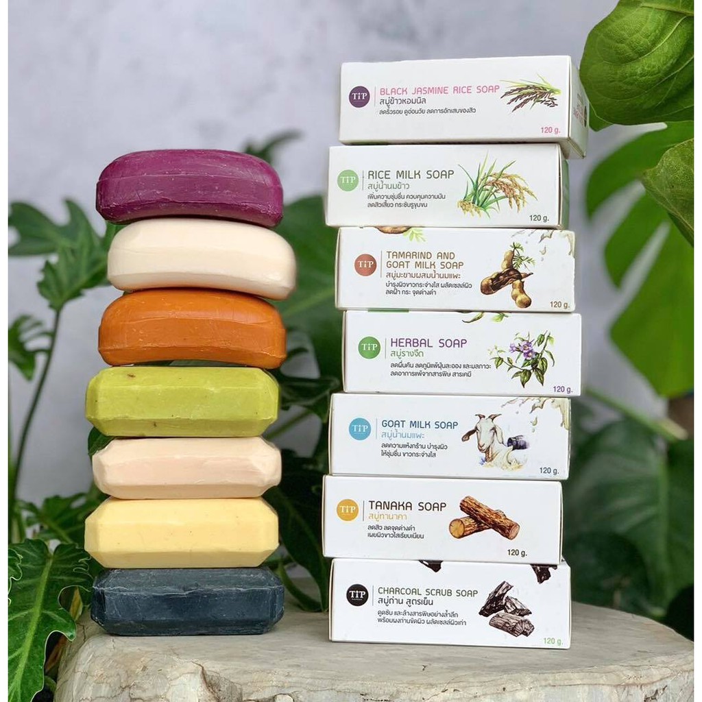 สบู่สมุนไพร Tipproduct  สบู่ทิพ ขนาด120กรัม รางจืด ทานาคา นมข้าว มะขามนมแพะ (OTOP อยุธยา) ราคา ถูกที่สุด ดีลบีเคเค แกลเลอรีภาพที่ 5