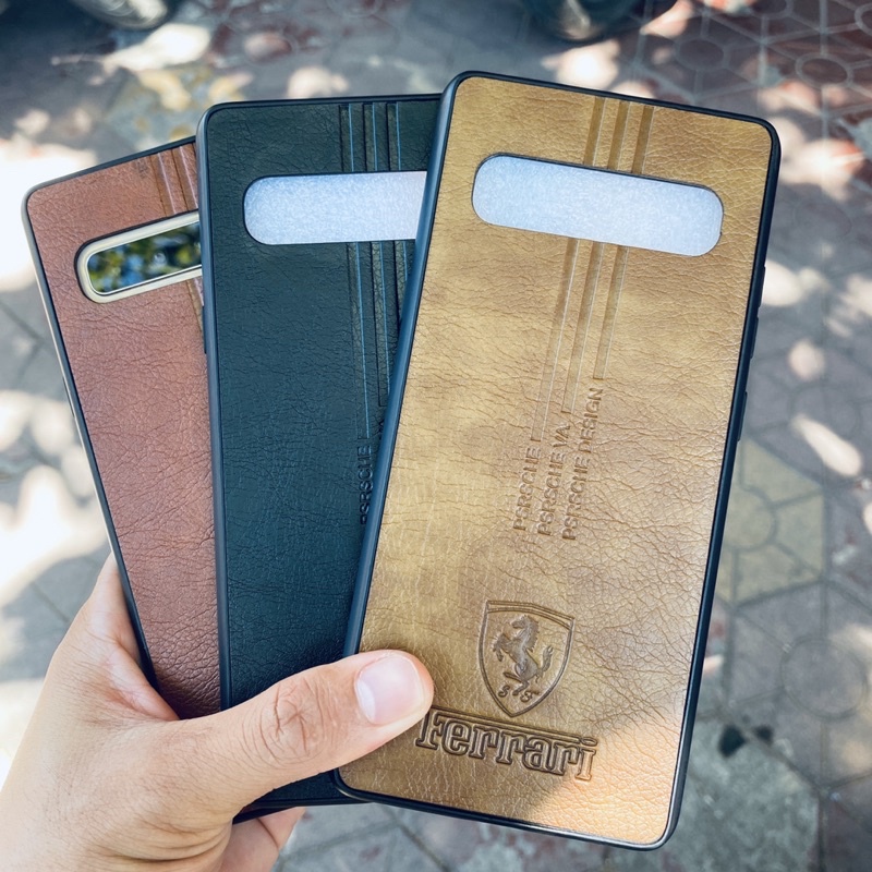 เคส Samsung S10 5G ด้านหลังหนังพร้อมโลโก้ Ferari เคส TPU S10 5G