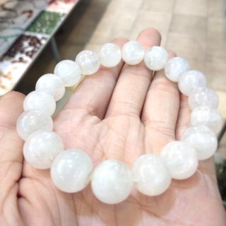 Moonstone มูนสโตนขาวมุก มีประกายรุ้ง 💛ส่งฟรี💥หินแท้ กำไลข้อมือหินมงคลนำโชค สร้อยข้อมือหินนำโชค