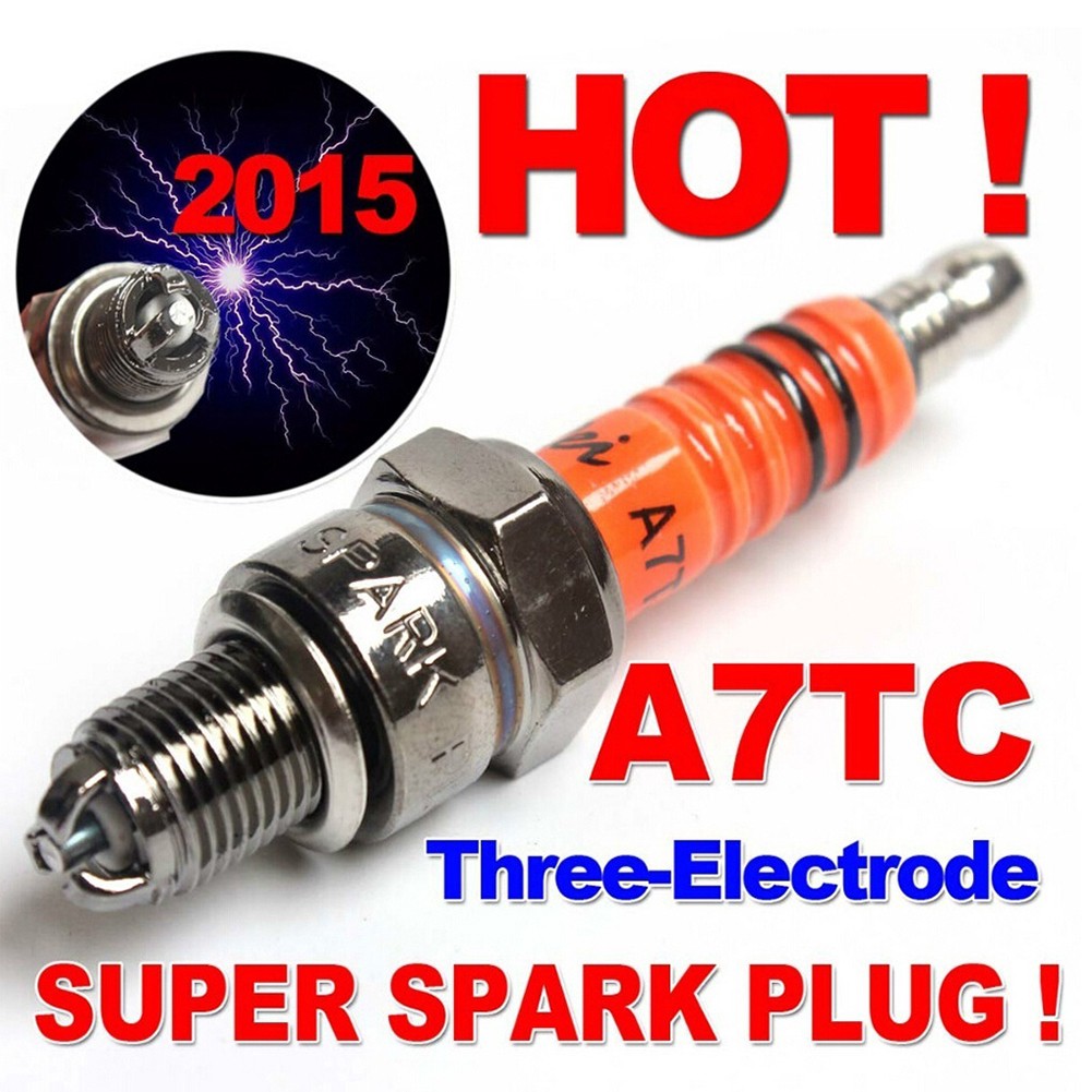 1 PC Spark Plug A7TC A7TJC 3 Electrode GY6 50cc-125cc Moped สกู๊ตเตอร์ ATV Quads R24