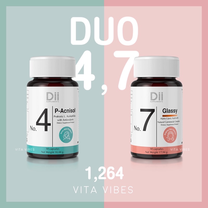 Dii acne set 4,7 No.4 1กระปุก + No.7 1กระปุก “ลดสิว ผิวใส”