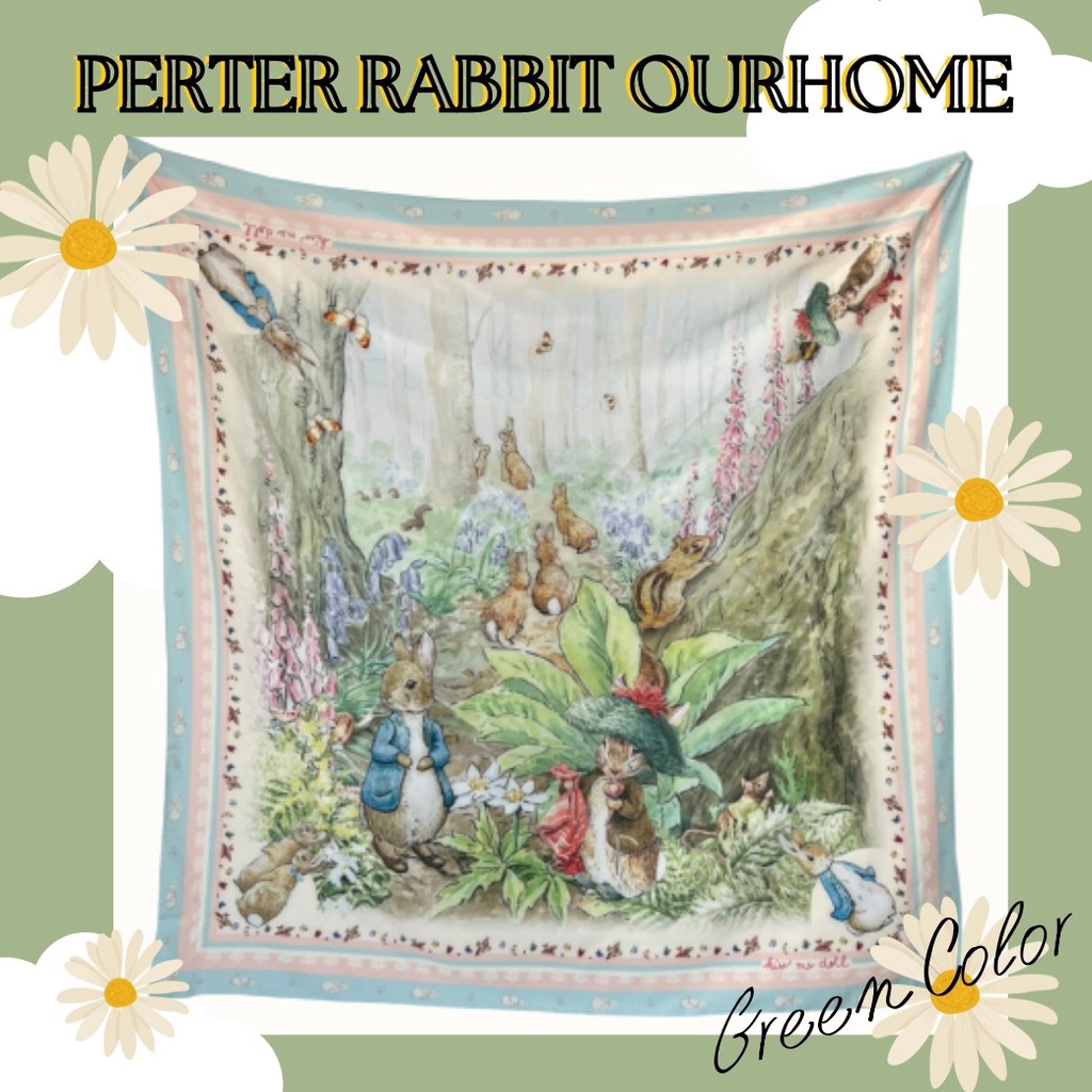 Kiss Me Doll  ผ้าพันคอ/ผ้าคลุมไหล่ Peter Rabbit ลาย Ourhome ขนาด100x100 cm. - รูปที่ 2