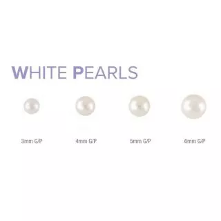STUDEX ต่างหูสำหรับคนแพ้ง่ายนำเข้าจาก U.S.A. white pearls มุกสีขาว ตัวเรือนสีทอง (ก้านเล็กปกติ)