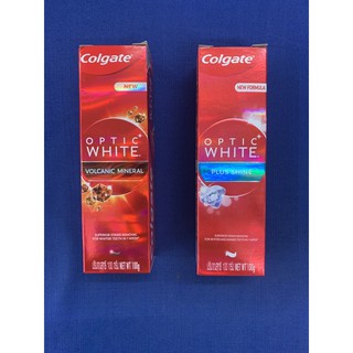 ยาสีฟันคอลเกต Colgate รุ่น Optic white ออฟติกไวท์ ขนาด 100 กรัม (มีให้เลือกสูตร Volcanic mineral / Plus Shine)(สุดคุ้ม!)