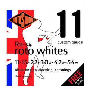 Rotosound สายกีต้าร์ไฟฟ้า ขนาด 0.11 - 0.54 รุ่น Roto whites (Made in England)