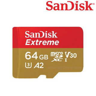 SanDisk Extreme microSDXC Card V30 U3 64GB 170MB/s R, 80MB/s W (SDSQXAH-064G-GN6MN) Mobile Gaming , Nintendo Switch ปร