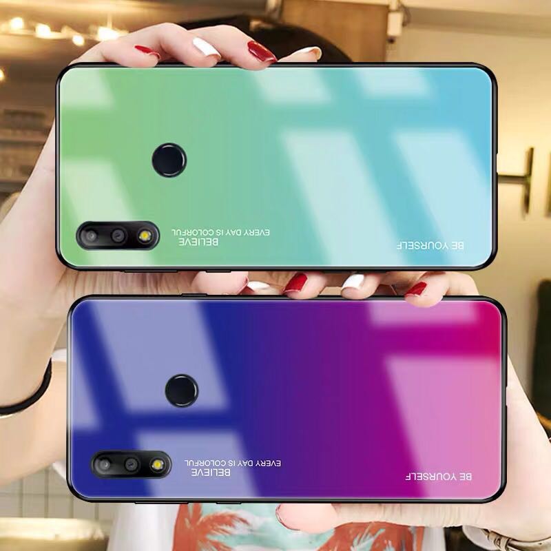 [ส่งจากไทย] Case Samsung S10E กรณีโทรศัพท์มือป้องกันการตกบางฝาครอบป้องกันสีไล่ระดับสีกรณีโทรศัพท์มือถือแก้วสองสี