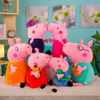 ตุ๊กตายัดนุ่น รูปครอบครัวหมู Peppa สีชมพู ของขวัญวันเกิด สําหรับเด็กผู้หญิง