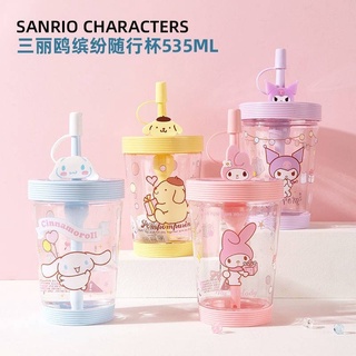 แก้ว Sanrio หลอดและสายสะพายให้ในเซ็ท งานลิขสิทธิ์แท้ MINISO