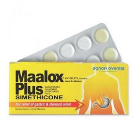 Maalox Plus Simethicone 40 เม็ด (1 กล่อง)