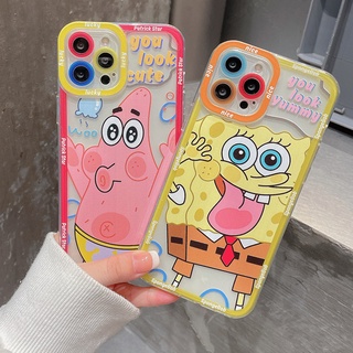 For OPPO A95 A76 A16 A16k A15 A15s A12 A52 A92 A53 A54 A74 A31 A3s A5s A7 F9 F11 Reno 5 6 7 SpongeBob &amp; PatrickSoft TPU Case Camera Lens Full Transparent Cover | DFC017