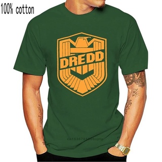 คอลูกเรือเสื้อยืด พิมพ์ลายโลโก้ Judge Dredd Gold 1S-5XL