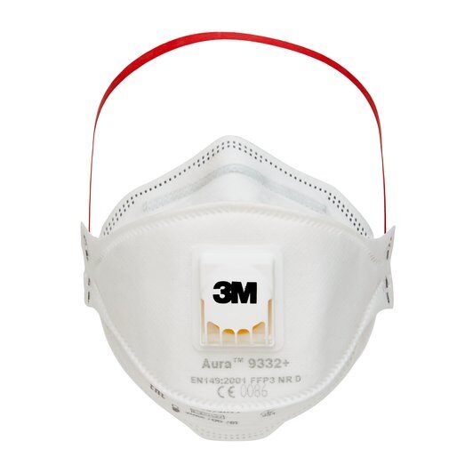 ►✟✚3M รุ่น Aura 9332A+ FFP3(1 ชิ้น) สายแดง หน้ากากกันฝุ่น PM2.5 หน้ากากกรองฝุ่น หน้ากากป้องกันเชื้อโรค แบ่งขายรา
