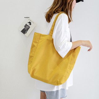 กระเป๋าผ้าแคนวาส กระเป๋าผ้าใบใหญ่ ผ้าหนา Canvas Bag ขนาด 34ซม. x 36ซม. x 12ซม.