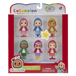 COCOMELON Family &amp; Friends 3" – ของเล่น ฟิกเกอร์ โคโค่เมลอน 6 ตัว ซึ่ง มาในธีม ชุดปลาฉลาม