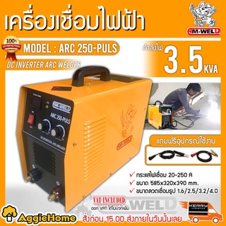 AM-WELD เครื่องเชื่อมไฟฟ้า รุ่น ARC250-PLUS  250A/220V เครื่องเชื่อม MMA ระบบอินเวอร์เตอร์ ตู้เชือม