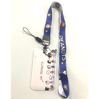 SNOOPY W ที่ใส่บัตร ซองใส่บัตร ที่ใส่บัตร พร้อมสายคล้องคอ(2cm) ลาย SNOOPY W มีตุ๊กตาเล็ก สำหรับบัตร 5.5x8.5cm  8118 SHOP