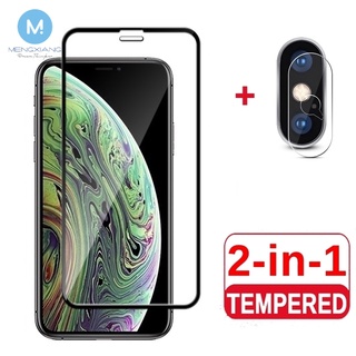 สําหรับ iPhone 11 12 Pro Max 6 6s 7 8 Plus X XR XS Max กระจกนิรภัย ป้องกันหน้าจอ + ตัวป้องกันเลนส์กล้อง ฟิล์มเลนส์กล้อง