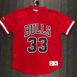 Yb2 เสื้อยืดแขนสั้น ลายทีมบาสเก็ตบอล NBA Jersey ChicagoBulls Pippen No.33 โอเวอร์ไซซ์ 2022 by2