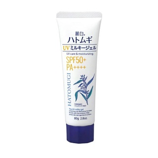 hatomugi uv milky gel spf50 pa++++ 80g. uv care and moisturizing กันแดดหน้า กันแดดตัว