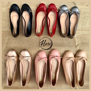 สินค้าเซลล์มีตำหนิใช้งานได้38-39 Clearance💥นุ่มบัลเล่ย์พรีเมี่ยม Hershoes.official: Ballerina ยอดฮิต รองเท้าคัทชู