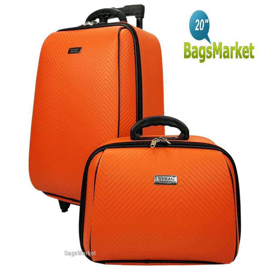 WHEAL กระเป๋าเดินทางระบบรหัสล๊อค เซ็ทคู่ 20/14 นิ้ว Luxuary Classic Code F780320-4 (Orange) ลิขสิทธิ์แบรนด์แท้
