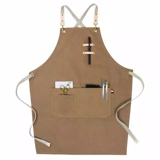 KATUN BP COTTON CANVAS KITCHEN APRON สําหรับผู้หญิงผู้ชายทํางาน APRON GRIL RETURANT BAR SHOP CAFE