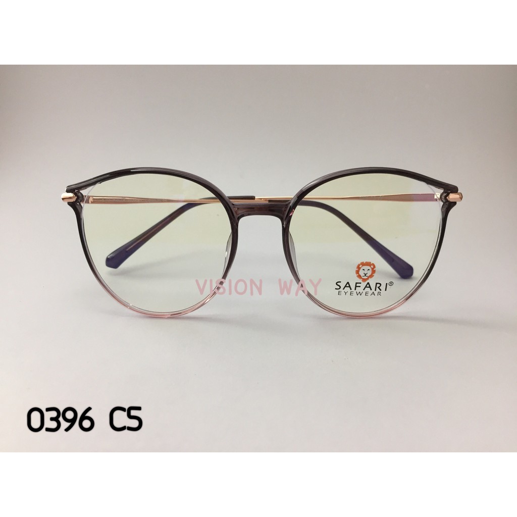 ใหม่! กรอบแว่นตา SAFARI รุ่น Light&amp;Comfort 0396 -C5 กลมม่วง-ขาแว่นสี Pink Gold