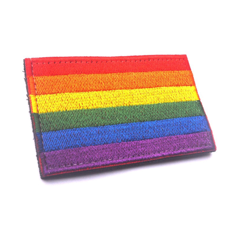 FLAG PATCH PATCHES RAINBOW PACE GAY LESBIAN PRIDE LBGT เกย์ Pride EMBROIDERED WORLD ป้ายแพทช์