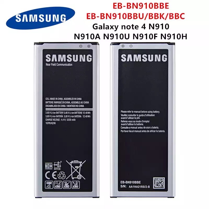 แบตเตอรี่แท้ SAMSUNG Galaxy Note4 EB-BN910BBE EB-BN910BBK EB-BN910BBC EB-BN910BBU  N910 N910A/V/P ไม