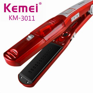 KM-3011 เครื่องหนีบผมพลังไอน้ำ อุปกรณ์สำหรับผู้หญิง จัดทรงผม แผ่นความร้อนนาโนเซรามิก ปรับไอน้ำ 3 ระดับ 65W