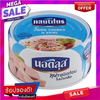 นอติลุสทูน่าชนิดก้อนในน้ำเกลือ 170กรัม Nautilus Tuna Chunks in Brine 170g.