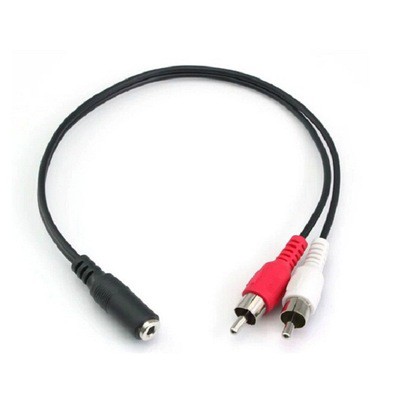 สาย 3.5mm to Stereo AV Aux RCA Jack Audio Female Cable สัญญาณเสียง 2 หัว 40cm