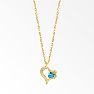 A.CEMI  พลอยแท้ Blue Topaz-December Birthstone Necklace  สวิสบลูโทพาส สร้อยคอพลอยแท้ สวิสบลูโทพาส ต่างหูเงินแท้ ชุบทอง