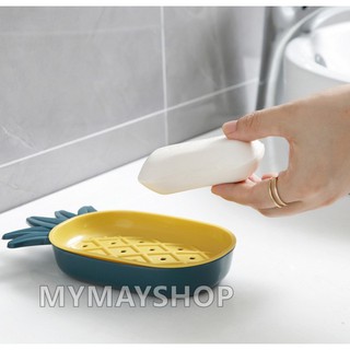 ที่วางสบู่ รูปสัปปะรด   Pineapple Shaped Soap Box Creative Double Drain Trays