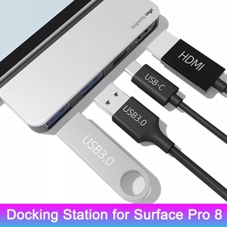 Uogic ฮับเชื่อมต่อ สําหรับ Surface Pro 8 พร้อมอะแดปเตอร์ 4K HDMI พอร์ต USB C USB 3.0 พอร์ต* 1 USB 2.0 พอร์ต* 1 สําหรับ Microsoft Surface Pro 8 #1